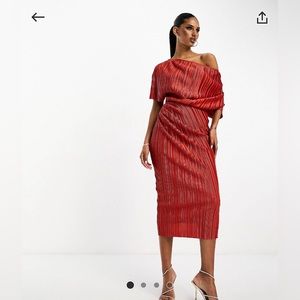 Rust Off Shoulder Dress